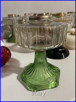 Aladdin Model B Corinthian Oil Lamp/Clear Font/Green Foot/GLOWS