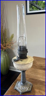 Aladdin Model B Metal Oil Lamp / Burner / Chimney Complete READ