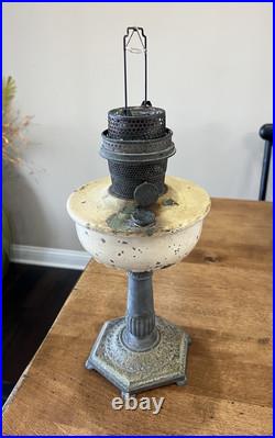 Aladdin Model B Metal Oil Lamp / Burner / Chimney Complete READ