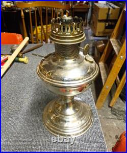 Aladdin Model B No. 11 Kerosene Oil Lamp Base, Silver Metal (No Chimney)