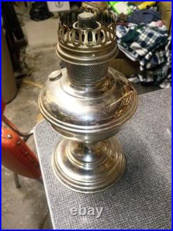 Aladdin Model B No. 11 Kerosene Oil Lamp Base, Silver Metal (No Chimney)