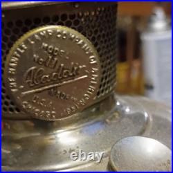 Aladdin Model B No. 11 Kerosene Oil Lamp Base, Silver Metal (No Chimney)