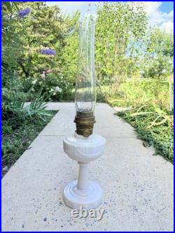 Aladdin Model B Pink Alacite Lincoln Drape Oil Lamp