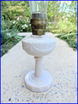 Aladdin Model B Pink Alacite Lincoln Drape Oil Lamp