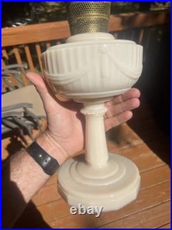 Aladdin Model B Tan Alacite Kerosene Lamp 13 1/2 Tall Rare Vintage