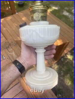 Aladdin Model B Tan Alacite Kerosene Lamp 13 1/2 Tall Rare Vintage