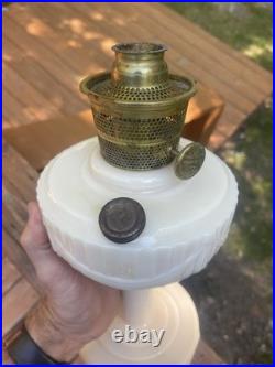 Aladdin Model B Tan Alacite Kerosene Lamp 13 1/2 Tall Rare Vintage
