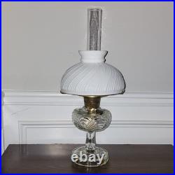 Aladdin Model B on wick adjuster- Glass Oil Lamp. Vintage 24in tall