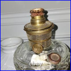 Aladdin Model B on wick adjuster- Glass Oil Lamp. Vintage 24in tall