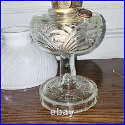 Aladdin Model B on wick adjuster- Glass Oil Lamp. Vintage 24in tall