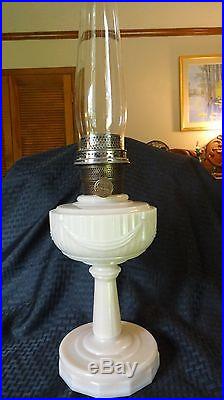 Aladdin Model B75 Pink Alacite Tall Lincoln Drape Kerosene Lamp