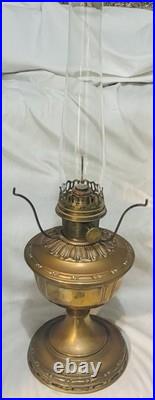 Aladdin Model Brass Tabletop Kerosene Lamp W White Artistic Satin Shade 1920's