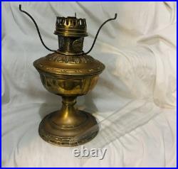 Aladdin Model Brass Tabletop Kerosene Lamp W White Artistic Satin Shade 1920's