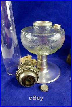Aladdin Model C Brazil/ Brazilian Diamond Quilt Glass Font Kerosene Mantle Lamp