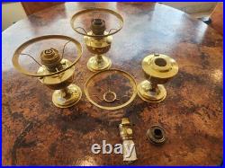 Aladdin Model No. 23 Lot Of 3 Brass Oil Lamps