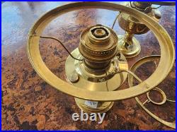 Aladdin Model No. 23 Lot Of 3 Brass Oil Lamps