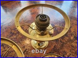 Aladdin Model No. 23 Lot Of 3 Brass Oil Lamps
