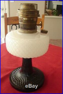 Aladdin Moonstone Quilt Lamp, B-90, 1937 Black Foot, White Font FREE SHIPPING