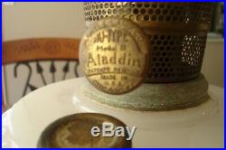 Aladdin Moonstone Quilt Lamp, B-90, 1937 Black Foot, White Font FREE SHIPPING
