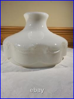 Aladdin N201 Opal White Beaded Drape & Ribbon Glass Kerosene Oil Lamp Shade 10