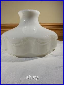 Aladdin N201 Opal White Beaded Drape & Ribbon Glass Kerosene Oil Lamp Shade 10