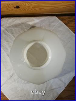 Aladdin N201 Opal White Beaded Drape & Ribbon Glass Kerosene Oil Lamp Shade 10