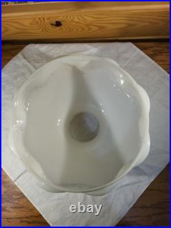 Aladdin N201 Opal White Beaded Drape & Ribbon Glass Kerosene Oil Lamp Shade 10