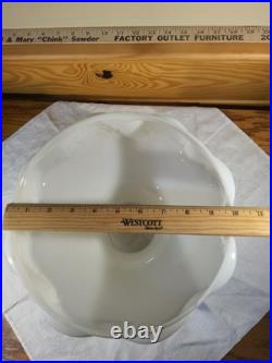 Aladdin N201 Opal White Beaded Drape & Ribbon Glass Kerosene Oil Lamp Shade 10