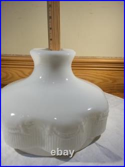 Aladdin N201 Opal White Beaded Drape & Ribbon Glass Kerosene Oil Lamp Shade 10
