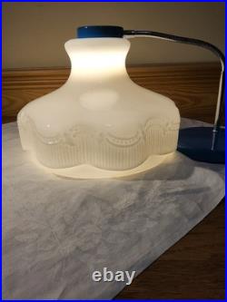 Aladdin N201 Opal White Beaded Drape & Ribbon Glass Kerosene Oil Lamp Shade 10