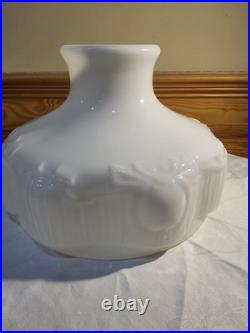 Aladdin N201 Opal White Ribbon Bullseye Drape Glass Kerosene Oil Lamp Shade