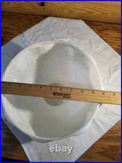 Aladdin N201 Opal White Ribbon Bullseye Drape Glass Kerosene Oil Lamp Shade