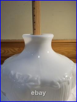 Aladdin N201 Opal White Ribbon Bullseye Drape Glass Kerosene Oil Lamp Shade