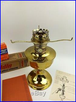 Aladdin NOS Unfired Kerosene Oil Lamp 1970's Brass Model C Original Box Mantle