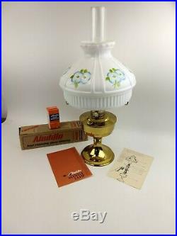 Aladdin NOS Unfired Kerosene Oil Lamp 1970's Brass Model C Original Box Mantle