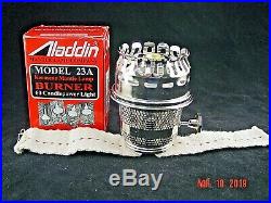 Aladdin Nickel Model 23 Heeless Kerosene/oil Lamp Burner Nos