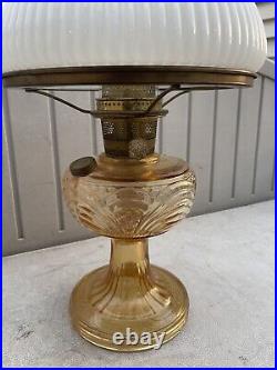 Aladdin No 23 Kerosene Mantle Lamp Company Honey Amber Glass