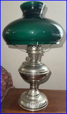 Aladdin No. 6 Lamp With Green Emeralite Style Shade