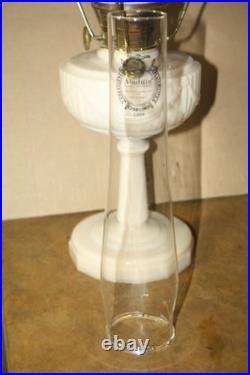Aladdin Nu-Type Model B Alacite Lincoln Drape Lamp-Lox-On Chimney- Hobnail Shade