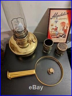 Aladdin Nu Type Model B Brass Bracket Lamp And Accessories, Works well 1933 55