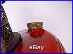 Aladdin Nu Type Model B Burner Ruby Red Beehive Oil Kerosene Lamp Amberina Foot