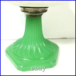 Aladdin Nu-Type Model B Jadeite & Moonstone Oil Lamp, with Original Chimney 1930s