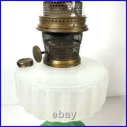 Aladdin Nu-Type Model B Jadeite & Moonstone Oil Lamp, with Original Chimney 1930s