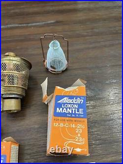 Aladdin Nu-Type Model B Kerosene Mantle Lamp Burner, 2 Mantles 1 New Wick Parts