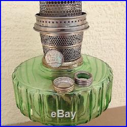 Aladdin Nu Type Model B Mantle Lamp Co 1930s vintage oil kerosene green Glass US