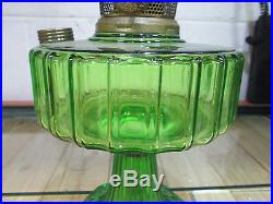 Aladdin Nu Type Model B, Mantle Lamp Co, Emerald Green Corinthian Oil Lamp