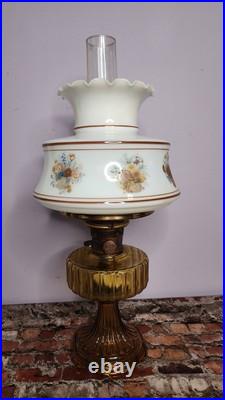 Aladdin Nu Type Model B Oil Lamp Amber with Shade