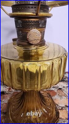 Aladdin Nu Type Model B Oil Lamp Amber with Shade