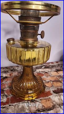 Aladdin Nu Type Model B Oil Lamp Amber with Shade