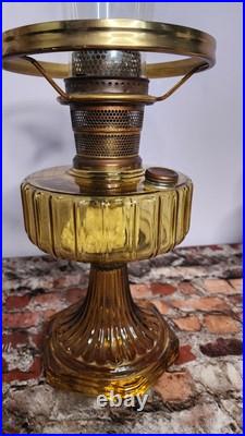 Aladdin Nu Type Model B Oil Lamp Amber with Shade